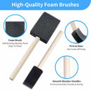 12 Pcs Foam Paint Brushes Set, 1" & 1.5", for Painting, Staining, Varnish | 12PCS 1"&1.5" — 3