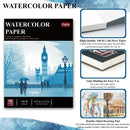 Ogfu Water Color Paper 8.5 x 11, Cold-Pressed Watercolor Paper 300gsm/140lb | White | 8.5"X11" (Pack of 1) Pad — 4