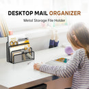 SUPEASY Mail Organizer for Desk, Mesh Metal Mail Holder Countertop with 3-Slot, Letter Sorter File Holder, Office Envelope Organizer for Mails (Black), 1 — 4