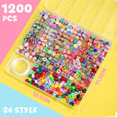 Gionlion 1200 Pcs Polymer Clay Beads Bracelet Making Kit, 25 Style Animal Fruit Flower Butterfly Bunny Pony Letter… — 5