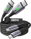 INIU 240W USB C to USB C Cable, [6.6ft+6.6ft] Fast Charging Type C Cord photo 1