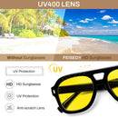 FEISEDY Retro Thick Aviator Sunglasses for Women Men, Large Vintage Shades | Black - Yellow | 53 Millimeters — 6
