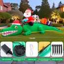 Shappy 6ft Christmas Inflatable Crocodile Santa Lighted LED Yard Decor — 3