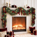 9FT Christmas Garland with Lights Ornaments Realistic Preit Cedar Garland — 1