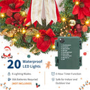 GarveeHome Christmas Wreath, 24 in Artificial Pre-Lit Christmas Wreaths for Front Door with 20 LED Lights & 8 Modes, Pine Needles & Red Berries, Accent Decor for Winter Holiday Home Office Apartment — 3
