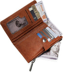 Wrangler Wallet for Women Bifold Card Holder with Zipper and ID Window — 4