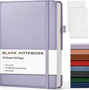 Journal Notebook, A5 Leather Hardcover Blank Sketchbook, 160 Pages, 180° Lay-Flat Binding, 100 GSM Thick Paper, for Sketching, Drawing, Art Journaling & Creative Writing (Purple) | Plain — 1