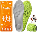 4D Cloud-Soft Comfort Insoles for Kids and Youth - Trim-to-Fit Insoles with Arch Support and Shock Absorption - Breathable Memory Foam Kids Shoe Inserts Designed for Growing Feet (US Youth 5Y - 6Y) - Green/Gray — 1