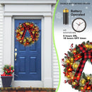 Chrisxiao 24 Inch Christmas Wreath for Front Door, Christmas Wreaths with Pine Cones, Berry Clusters, Frosted Branches and Red Bow, ffor Home Door Window Wall Indoor Outdoor Christmas Decoration — 7