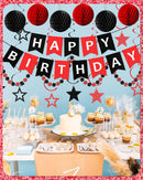 Happy Birthday Decorations, Party Decorations Banners for Men Boys | Black Red — 5