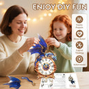3D Wooden Puzzles for Adults-Blue Dragon Clock Puzzle-Adult Crafts — 4