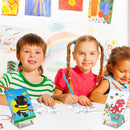 Tenceur 48 Pcs Kids Canvas Painting Kit Pre Drawn with Easel Paint Apron | Fresh — 4