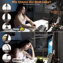 Airlonv LED Desk Lamp with Clamp, 17" Stepless Dimming Light, Black — 4