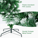 HAPPYGRILL 7.5FT Pre-Lit Upside Down Christmas Tree Snow Christmas Tree with 1100 Branch Tips, 400 LED Lights, 8 Lighting Modes, Artificial Xmas Tree for Holiday Decor — 4