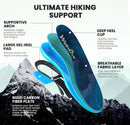 Hike Support Insoles - Welnove Carbon Fiber Insoles -Shoe Insert for Hiking Ourdoor Sport - Rigid Support for Turf Toe,Foot Fractures,Hallux Rigidus,Hiking Boots Inserts for Men Women-XL - Blue — 2