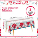 Gatherfun Nurse Graduation Party Decorations, Doctors Day and Medical School Graduation Tablecover for Graduation Party Supplies, 3 pcs Table Cloths, 54"x108" — 2