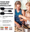 DI ORO Silicone Spatula Set - 600F Heat Resistant, 3-Pc Black — 2