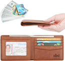 HIMI Wallet for Men-Genuine Leather RFID Blocking Bifold Stylish Wallet With 2 ID Window - Brown - Vintage Style — 2