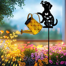 Solar Lights Outdoor Decorative, Watering Can with Cascading Lights, with Dog…