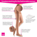 Mediven Sheer & Soft Women’s Pantyhose Open Toe 20–30 mmHg Stockings | III | Ebony — 2