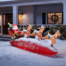 ZPISF 10 FT Santa Sleigh with Reindeer Christmas Inflatables Outdoor Decorations, Christmas Blow Up Yard Decorations for Garden Lawn Xmas Decor (Red) — 2