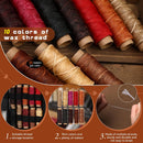 60 Pcs Leather Working Kit Leather Crafting Kit Leathers Sewing Kit — 3