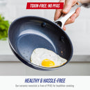 Blue Diamond 8" Diamond Infused Ceramic Nonstick Frying Pan Skillet, Blue