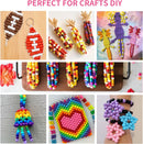 1200+pcs Pony Beads 9mm Kandi Beads for Bracelets, Hair Bead for Braids Plastic Colorful Bead Bulk Acrylic Assorted… — 3