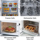 Dealusy 10 Sets 36 oz & 12 oz Glass Food Storage Containers with lids, Gray — 5