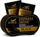 Eagle Shoe Shine Sponge – Instant Shine Sponge for Leather Shoes & Boots | Quick Shoe Polisher & Leather Shine Applicator | Black — 1