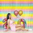 Pastel Rainbow Foil Fringe Curtain Streamers Party Backdrop Foil Fringe Backdrop Curtains Tinsel Streamers for Birthday Party Decorations | 10 Pack — 3