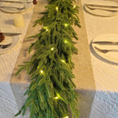 2 Pcs 6 Ft Christmas Norfolk Pine Garland with Lights for Mantle — 6