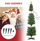 HOMCOM Noble Fir Artificial Pencil Christmas Tree Prelit 6' Green — 6