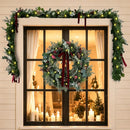 WANNA-CUL 24In Christmas Wreath for Front Door with 3M 30 LED Timer Lights — 4