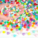 1000+PCS Assorted Pony Beads for Bracelets, 9mm Acrylic Rave Kandi Bead Bulk with Cute Heart Star Butterfly Fun… — 1