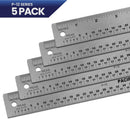 5 Pack | Pacific Arc Stainless Steel Ruler with Inch and Pica Measurements, 12 Inches Cork Backed | 5 Pack | 12 Inch — 2