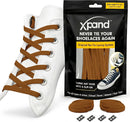 Xpand No Tie Elastic Shoe Laces for Sneakers - Shoelaces for Adults & Kids | Brown — 1