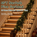 2Pcs 6FT Christmas Garland with Lights, Norfolk Pine Garland Decor for Xmas — 5