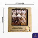 Creative Crafthouse 10 Penny Puzzle, Wood Coin Brain Teaser for Adults — 5