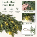 Pre-Lit Christmas Garland 6FT Decorations Real Touch Cedar Cypress Pine Greenery Artificial Green Christmas Garland with Lights for Mantle, Fireplace, Table, Stairs, Door, Indoor Outdoor Decorations — 4