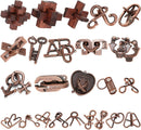 24 Pcs Brain Teaser Puzzles for Adults Teens - Metal Puzzles 3D Puzzle Game Toys for Adults Teens - Wooden Unlock Interlocking Puzzle Adult IQ Education Smart Toys — 1