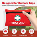 General Medi Mini First Aid Kit, 110 Piece Small First Aid Kit - Includes Emergency Foil Blanket, Scissors for Travel, Home, Office, Vehicle, Camping, Workplace & Outdoor (Red) | 110 Pieces — 4