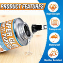 Super Glue with Brush (130ml) - All Purpose Strong Clear Adhesive, Waterproof Superglue Multi-Purpose Glue Gel for… — 2