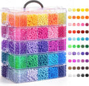 Simetufy 14000Pcs Pony Beads Bulk 50 Colors for Craft Kandi Bracelet Making — 1