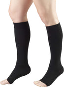 Truform 20-30 mmHg Compression Stockings for Men and Women, Knee High Length, Open Toe | Black | X-Large (1 Pair) | Aloe Infused Knit — 6