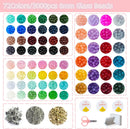REVKI 72 Colors 6mm Glass Beads for Jewelry Making,3000PCS+ Round Crystal Glass Beads Bracelet Making Kit with… — 2