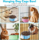 kathson Crate Dog Bowl, Removable Stainless Steel Hanging Pet Kennel Cage Bowl Food & Water Feeder Coop Cup for Puppy, Cat, Rabbit, Guinea Pigs Ferret Bird (2 PCS, Size: M, Blue and Green) — 7