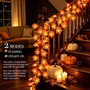 Fall Decor 2 Pack Fall Garland with Lights Enlarged Maple Leaves 20Ft 40LED — 8