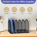 SUPEASY 5-Section File Organizer for Desk, Metal File Folder Holder, Black — 6