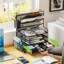 Ekisemio 8 Tier Desk File Organizer with Sliding Drawer, Desktop Organizers and Accessories, Letter Size File Organizer for Desk, Black — 6